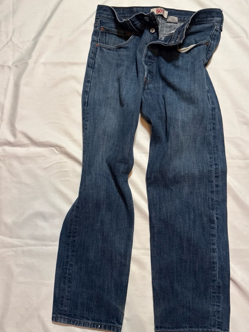 Levi's Men’s 501 button fly  Jeans in Dark Blue Denim 32x30